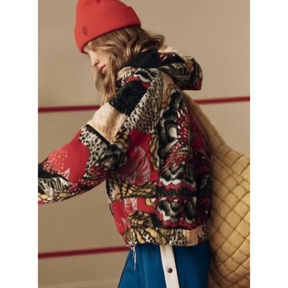 Free People Wild And Free Printed Fleece Pullover Hoodie Wildflower L - Picture 4 of 5